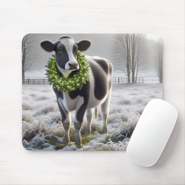 Mousepad Feriado de Holstein Cow Vestindo (Com mouse)