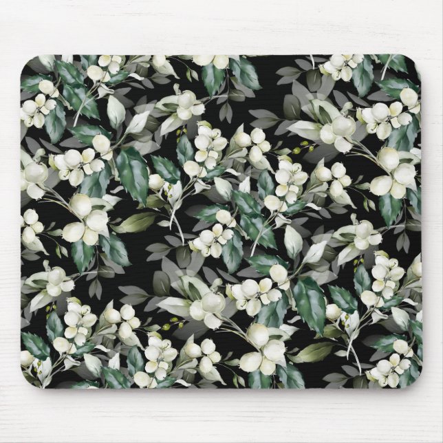 Mousepad Feriado de inverno galhos negros (Frente)