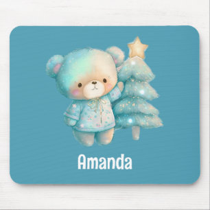 Mousepad Feriado em Urso Bonito e Árvore de Natal