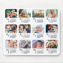 Mousepad Feriados da família de fotos do Calendário 12 2024