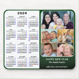 Mousepad Feriados da família Green 5 do calendário 2024
