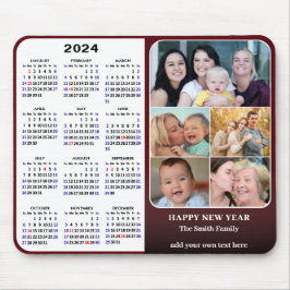 Mousepad Feriados da Família Vermelha do Calendário 2024