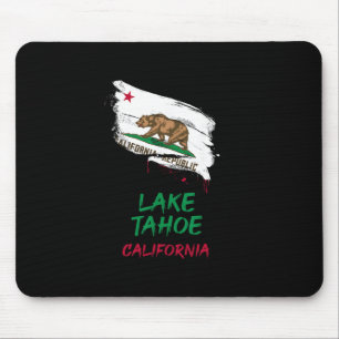 Mousepad Férias Bandeira Mancha de Tinta Lago Tahoe Califór