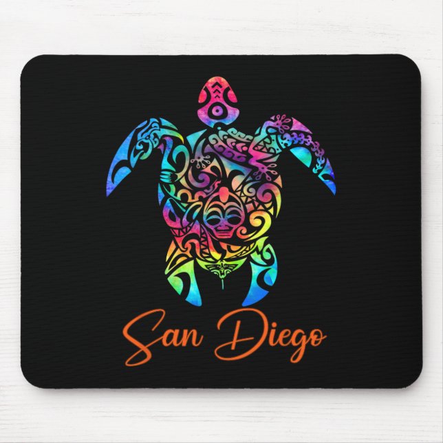 Mousepad Férias da Família de Tartarugas do Mar de San Dieg (Frente)