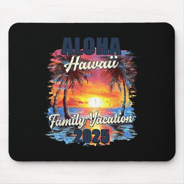 Mousepad Férias Familiares Aloha Hawaii 2025 Summer Trip Ma (Frente)