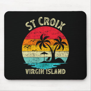 Mousepad Férias Familiares Vintage Ruas Da Ilha Virgin. Cr