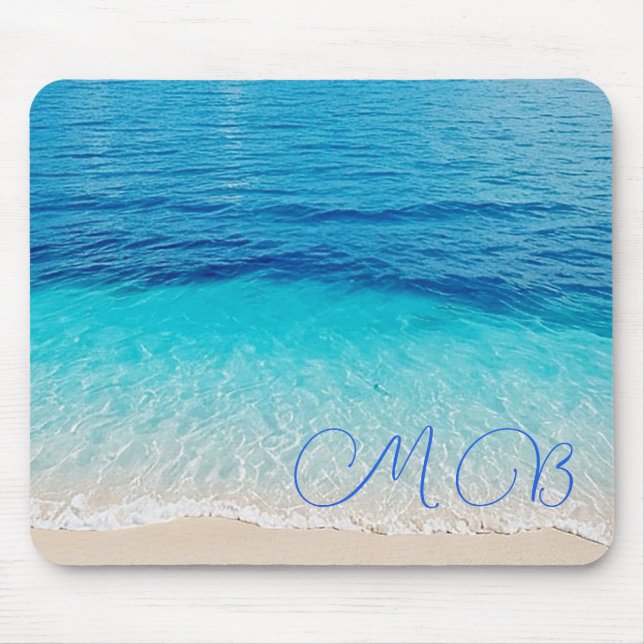 Mousepad Férias no Céu do Mar Aqua no Oceano Azul de Praia (Frente)
