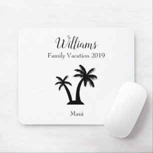 Mousepad Férias Tropicais com Nome da Família Moderna e E