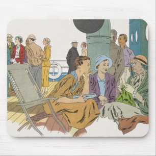 Mousepad Férias Vintage, Passageiros de Navio de Cruzeiro n