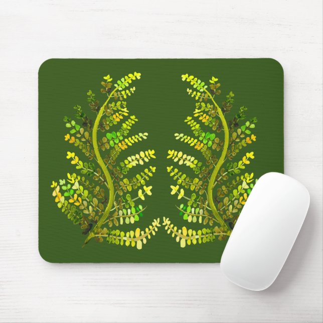 Mousepad Fern leaf green fern art (Com mouse)