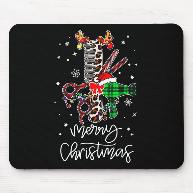 Mousepad Ferramenta Divertida Cabelereiro Byrber Feliz Nata (Frente)