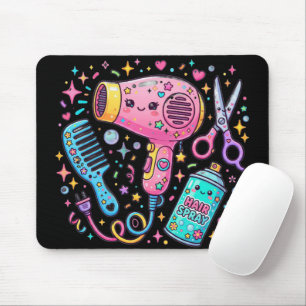Mousepad Ferramentas de Estilista de Cabelo em Estilo de Ar