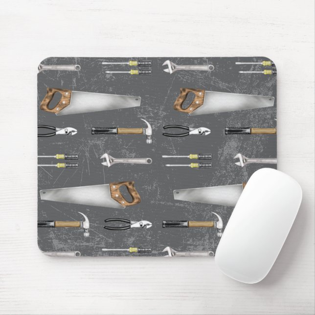 Mousepad Ferramentas de Trabalhador Rústico  (Com mouse)