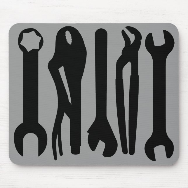Mousepad Ferramentas - Preto na Cinza (Frente)