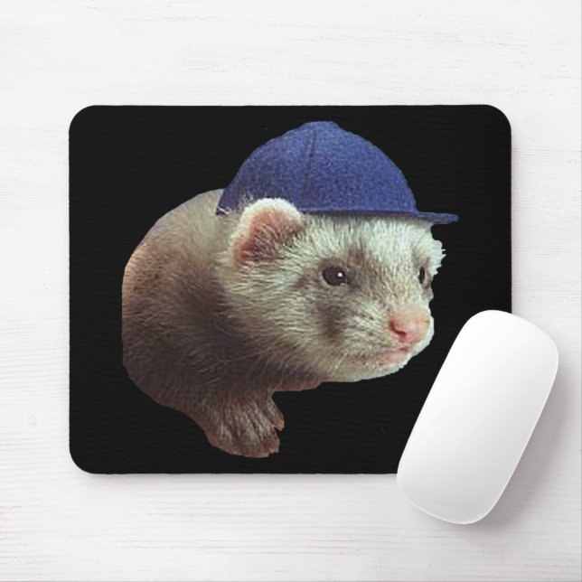 Mousepad Ferret Vestindo o chapéu azul (Com mouse)