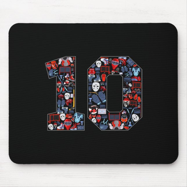 Mousepad Festa de Aniversário de 10 anos com Tema de Hóquei (Frente)