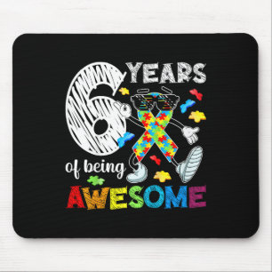 Mousepad Festa de Aniversário de 6 anos de Crianças Autista