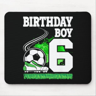 Mousepad Festa de Aniversário de Futebol - Menino de 6 Anos