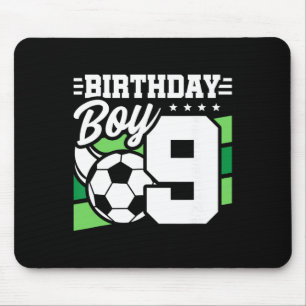 Mousepad Festa de Aniversário de Futebol - Menino de 9 Anos