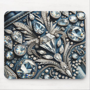 Mousepad Festa de Aniversário de Jean com Denim e Diamantes