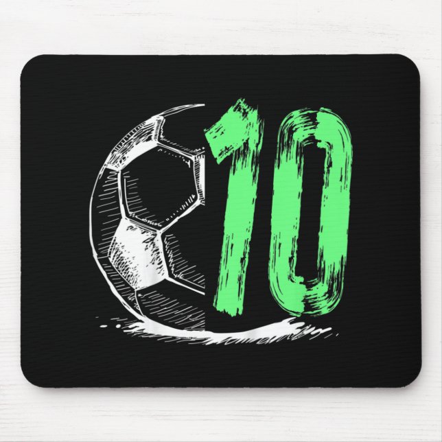 Mousepad Festa de aniversário infantil de futebol de 10 ano (Frente)