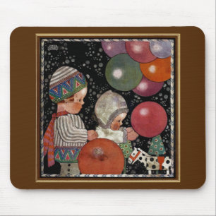 Mousepad Festa de Aniversário Infantil Vintage, Balões e Br