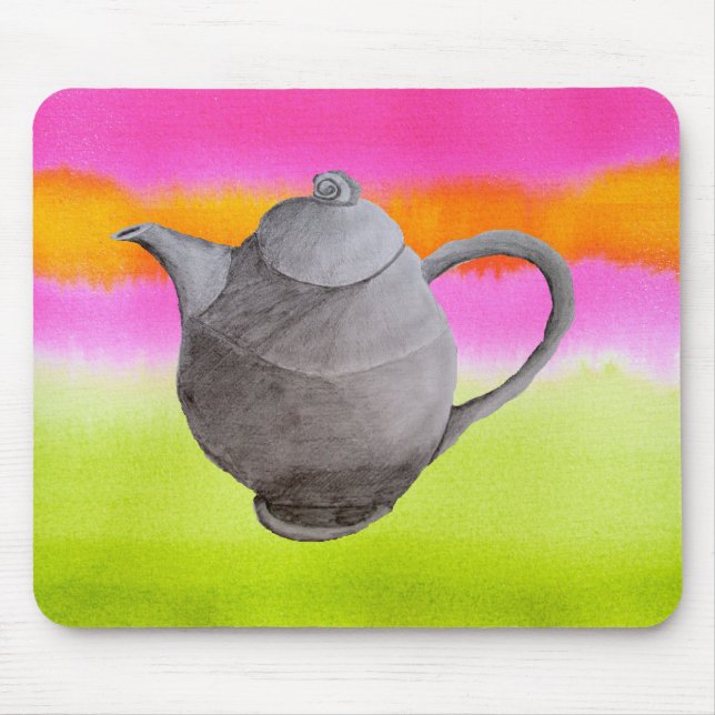 Mousepad Festa de chá Arty Teapot Rainbow (Frente)