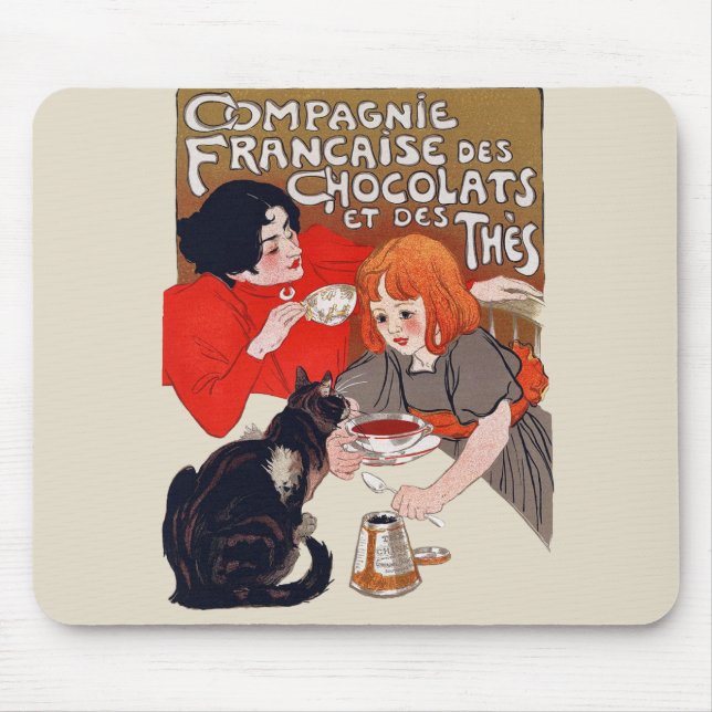Mousepad Festa de Chocolate Francês Arte Steinlen (Frente)