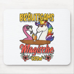 Mousepad Festa de Despedida de Solteiro Noivo Noiva Unicórn