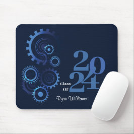 Mousepad Festa de formatura Mecânica Engenheiro Azul Modern