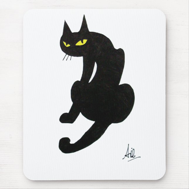 MOUSEPAD FESTA DE HALLOWEEN DO GATO PRETO (Frente)