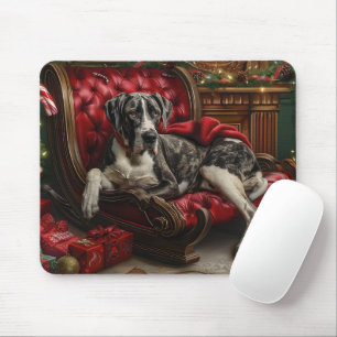 Mousepad Festa de Natal do Cão Dogue Alemão