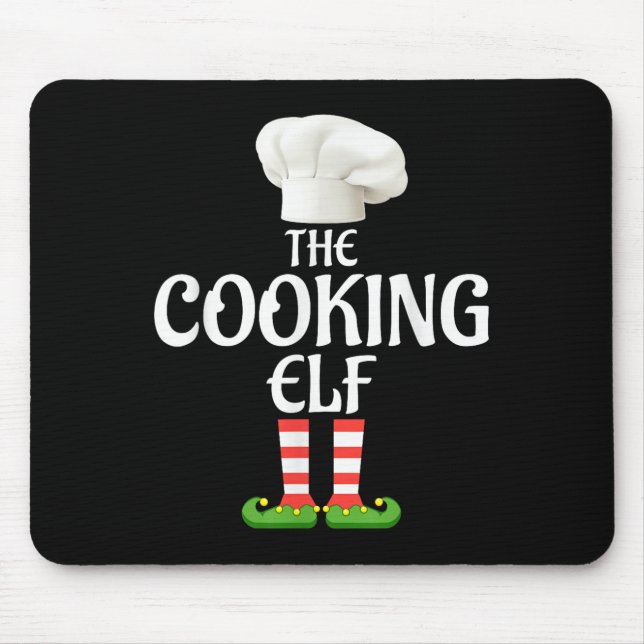 Mousepad Festa de Natal do Grupo Familiar do cozinhar Elf C (Frente)