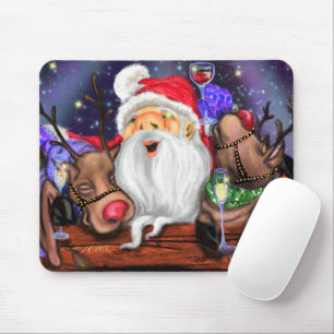 Mousepad Festa de Natal Engraçada para Papais noeis e Rebe