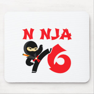 Mousepad Festa de Ninja de Karatê de 6 Anos de Idade Camise
