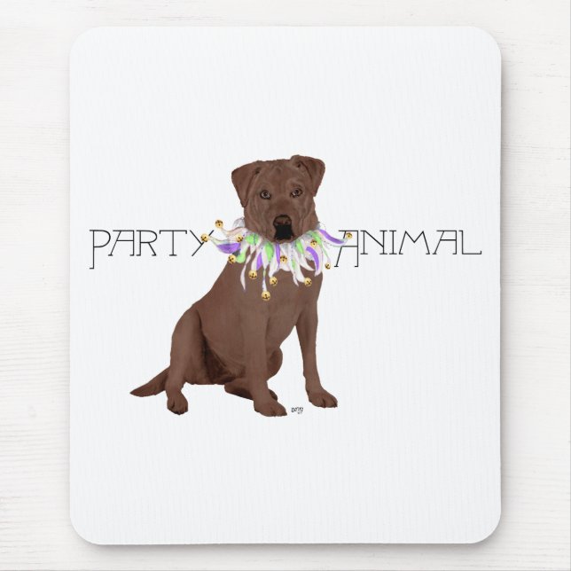 Mousepad Festa do Labrador Retriever Chocolate (Frente)