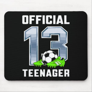 Mousepad Festa oficial de aniversário de 13 anos tema futeb