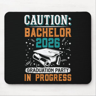 Mousepad Festas de Graduação Caution Bachelor 2026 G