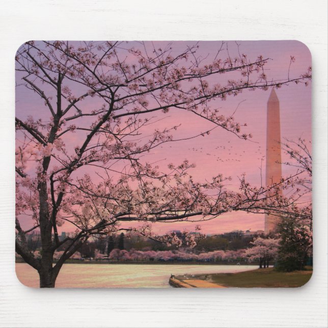 Mousepad Festival do Blossom de Cereja do Monumento de Wash (Frente)
