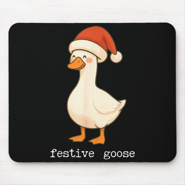 Mousepad Festive And Mpy Goose Santa Hat Xmas Light Matchin (Frente)