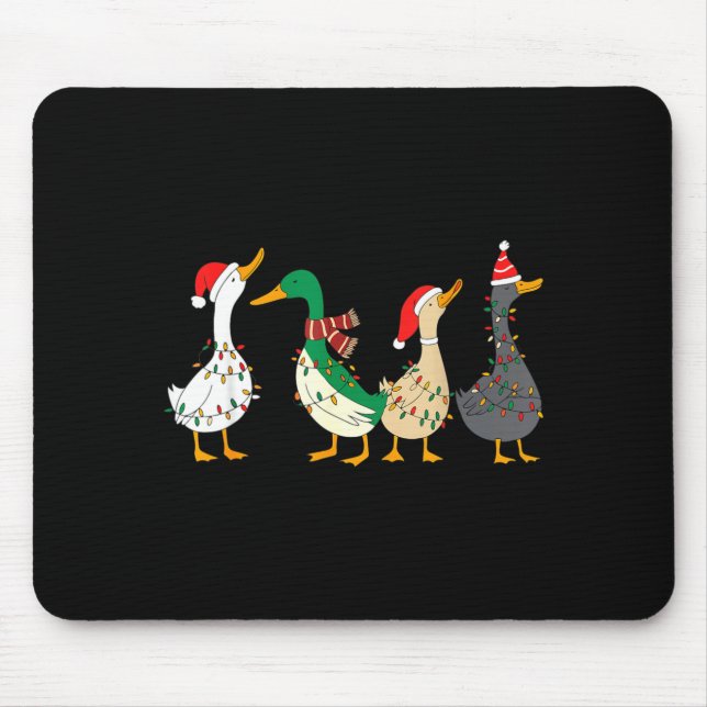 Mousepad Festive Christmas Ducks Decorative Xmas Lights San (Frente)