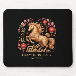 Mousepad Festivo Ano Novo 2026 Cavalo Louco Senhora Fortuna