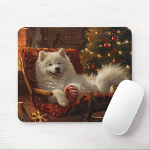 Mousepad Festivo de Natal de Cachorro Samovido
