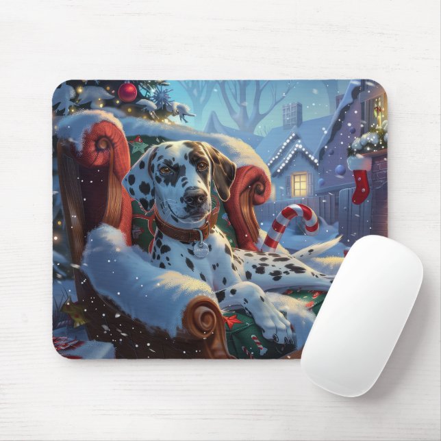 Mousepad Festivo do Cachorro Dalmático (Com mouse)