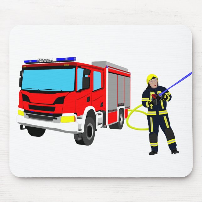 Mousepad Feuerwehrmann e Löschfahrzeug (Frente)