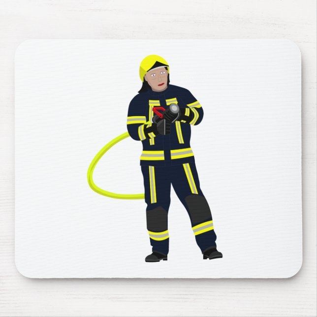 Mousepad Feuerwehrmann em blauer Einsatzkleidung (Frente)