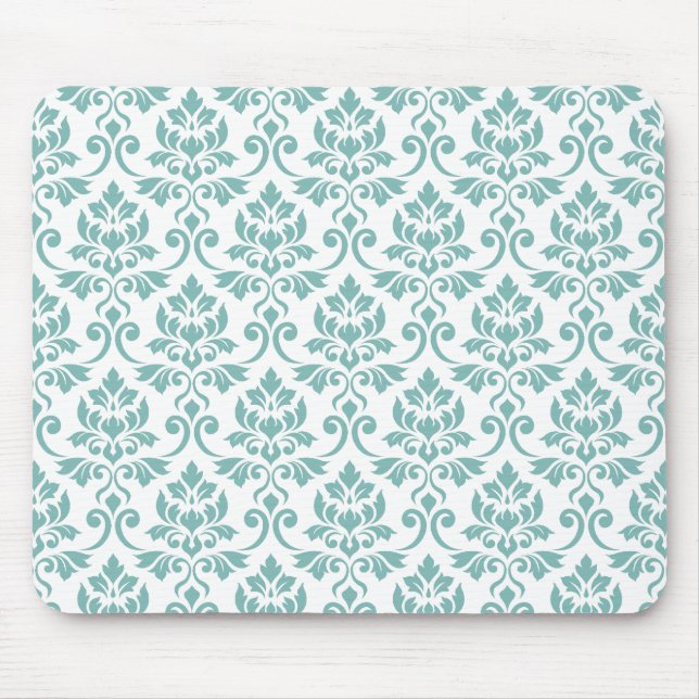 Mousepad Feuille Damask Teal Pattern (Frente)