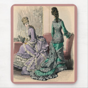 Mousepad Fevereiro de 1877 impressão da moda vitoriana