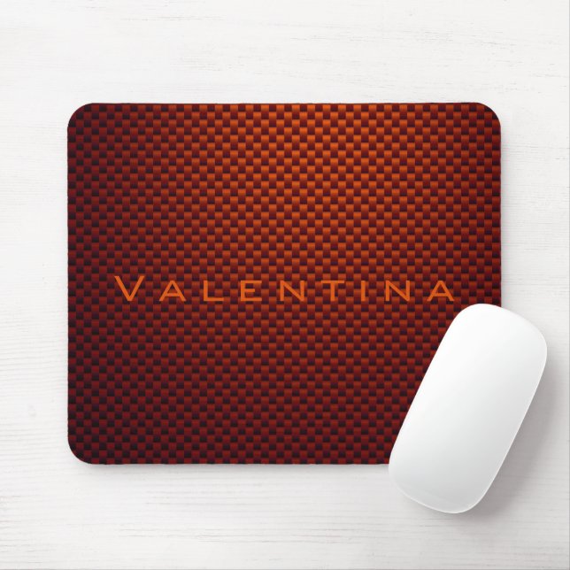 Mousepad Fibra de carbono preto-de-laranja personalizada, c (Com mouse)