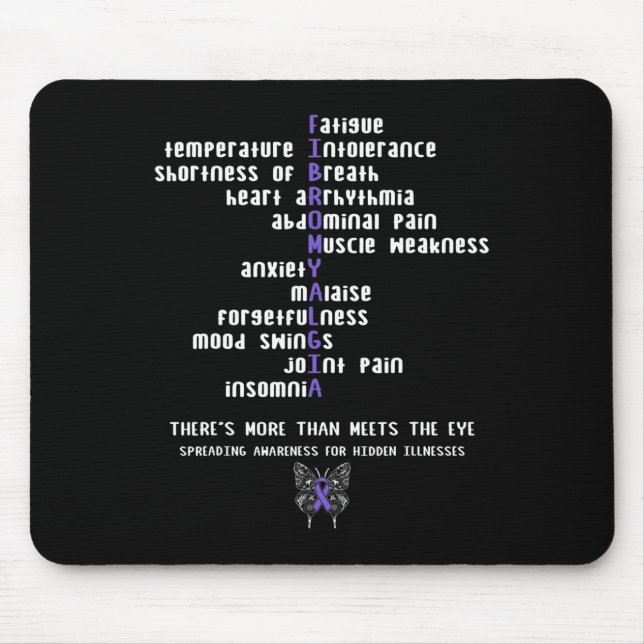 Mousepad Fibromialgia Consciência Doença Crônica Presente (Frente)